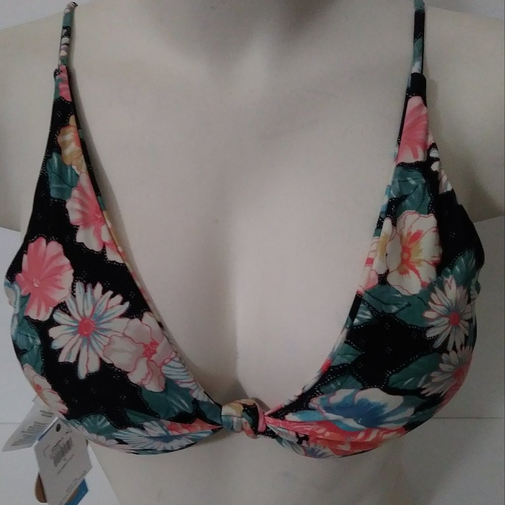 Oneill Blue Reversible Floral Bikini Top